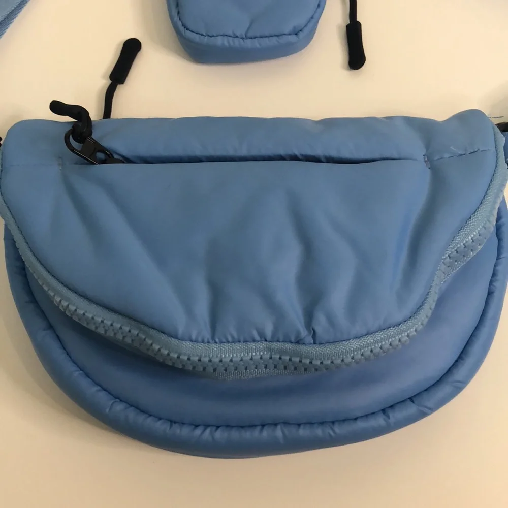 Anthropologie Nylon Crescent Sporty Sling Bag blue - Picture 3 of 4